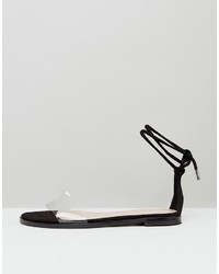 Женские черные босоножки с украшением от PrettyLittleThing