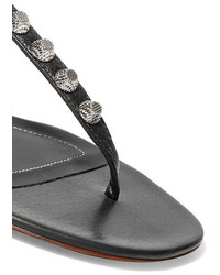 Женские черные босоножки с шипами от Balenciaga