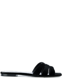 Женские черные босоножки от Saint Laurent