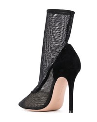 Черные ботильоны в сеточку от Gianvito Rossi