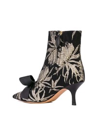 Черные ботильоны из парчи с принтом от Rochas