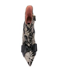 Черные ботильоны из парчи с принтом от Rochas
