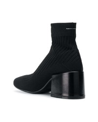 Черные ботильоны из плотной ткани от MM6 MAISON MARGIELA