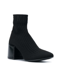 Черные ботильоны из плотной ткани от MM6 MAISON MARGIELA