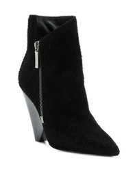 Черные ботильоны из плотной ткани от Saint Laurent