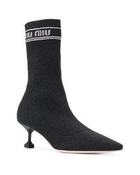 Черные ботильоны на резинке от Miu Miu