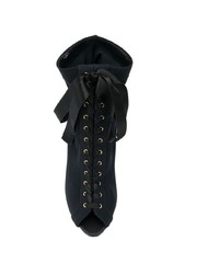 Черные ботильоны на шнуровке из плотной ткани от Dolce & Gabbana
