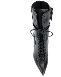 Черные ботильоны на шнуровке от Casadei