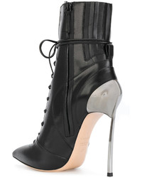 Черные ботильоны на шнуровке от Casadei