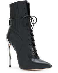 Черные ботильоны на шнуровке от Casadei