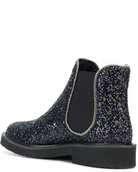 Черные ботильоны с пайетками от Giuseppe Zanotti Design