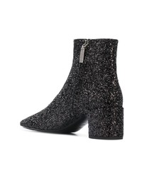 Черные ботильоны с пайетками от Saint Laurent
