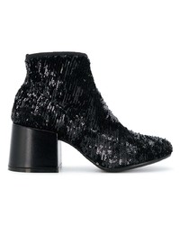 Черные ботильоны с пайетками от MM6 MAISON MARGIELA