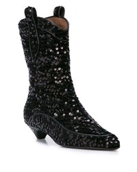 Черные ботильоны с пайетками от Laurence Dacade