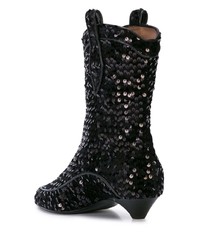 Черные ботильоны с пайетками от Laurence Dacade