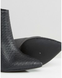 Черные ботильоны с принтом от Missguided