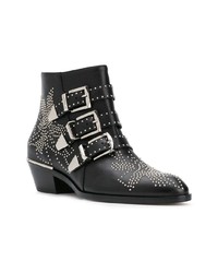 Черные ботильоны с шипами от Chloé