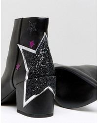 Черные ботильоны со звездами от Asos