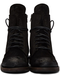 Мужские черные ботинки из нубука от Ann Demeulemeester