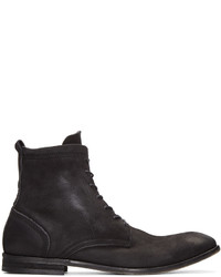 Мужские черные ботинки из нубука от H By Hudson