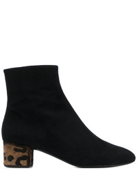 Женские черные ботинки с леопардовым принтом от Giuseppe Zanotti Design