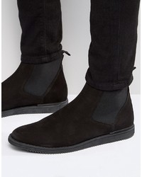 Мужские черные ботинки челси из нубука от Zign Shoes
