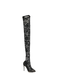 Черные ботфорты из плотной ткани от Dolce & Gabbana