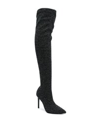 Черные ботфорты из плотной ткани от Alberto Gozzi