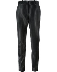 Женские черные брюки-галифе в вертикальную полоску от Givenchy