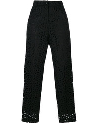 Женские черные брюки-галифе с вышивкой от Moschino