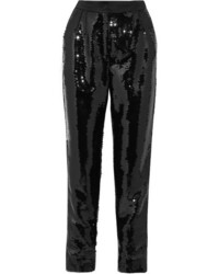 Женские черные брюки-галифе с пайетками от Dolce & Gabbana