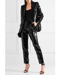 Женские черные брюки-галифе с пайетками от Dolce & Gabbana