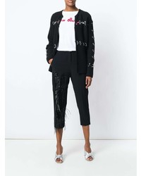 Женские черные брюки-галифе с украшением от N°21