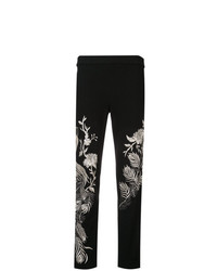 Женские черные брюки-галифе с цветочным принтом от Josie Natori