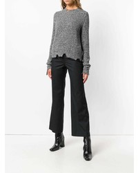 Черные брюки-клеш в вертикальную полоску от Junya Watanabe