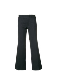 Черные брюки-клеш в вертикальную полоску от Junya Watanabe