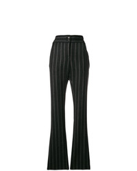 Черные брюки-клеш в вертикальную полоску от Romeo Gigli Vintage
