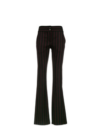 Черные брюки-клеш в вертикальную полоску от Romeo Gigli Vintage