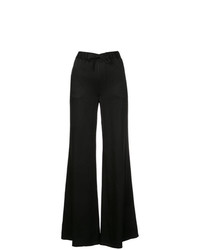 Черные брюки-клеш в вертикальную полоску от Unravel Project