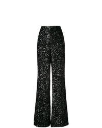 Черные брюки-клеш с пайетками от Victoria Victoria Beckham