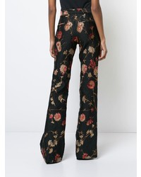 Черные брюки-клеш с принтом от Prabal Gurung