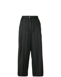 Черные брюки-кюлоты в вертикальную полоску от McQ Alexander McQueen