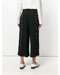 Черные брюки-кюлоты с украшением от Wandering