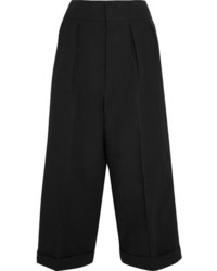 Черные брюки-кюлоты со складками от Marni