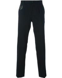 Мужские черные брюки с вышивкой от Dolce & Gabbana