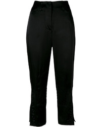 Женские черные брюки с вышивкой от Fendi