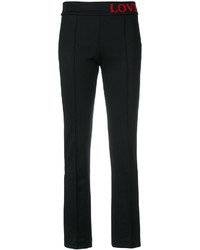 Женские черные брюки с вышивкой от Gucci