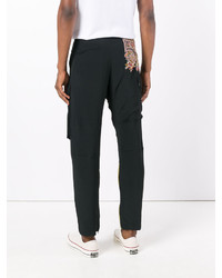 Мужские черные брюки с вышивкой от No.21