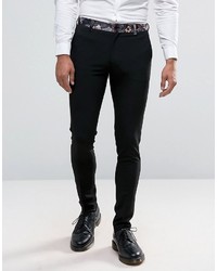 Мужские черные брюки с принтом от Asos