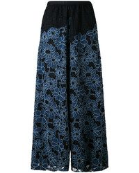 Женские черные брюки с цветочным принтом от Antonio Marras